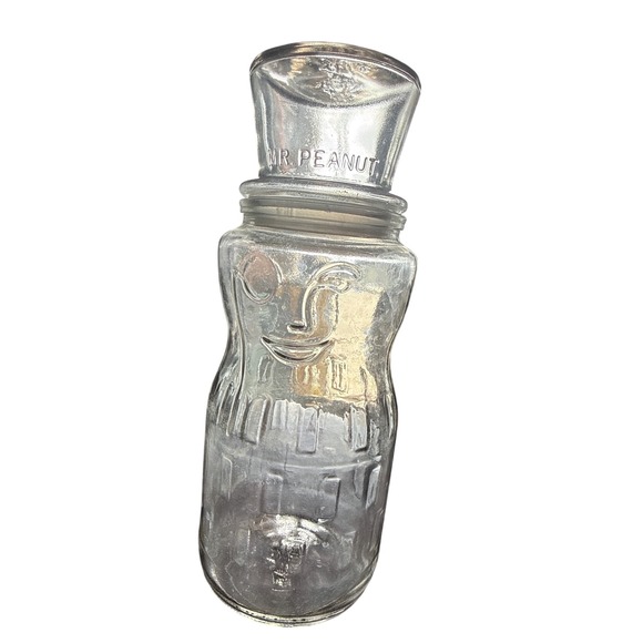 Planters Other - Vintage Mr Peanut Planters 75th Birthday Anniversary Clear Glass Jar 1991